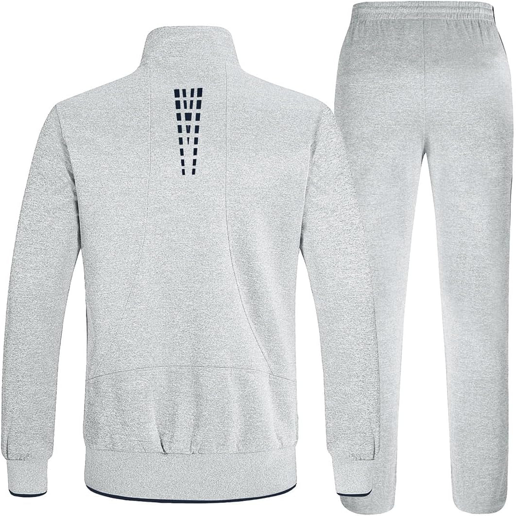 Men'S Tracksuit Athletic Sports Casual Full Zip Sweatsuit